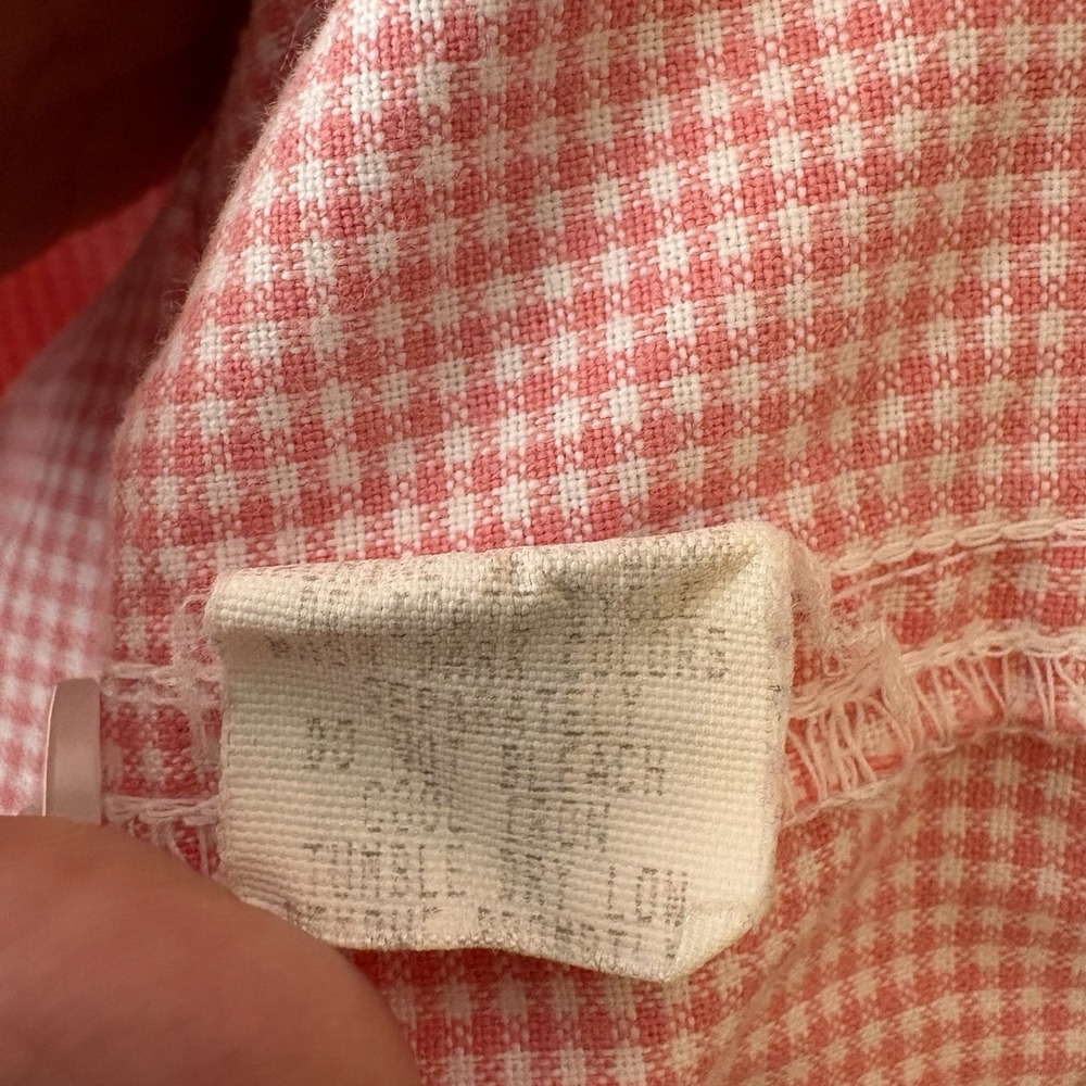 Vintage 90s Women’s Top Red Gingham Sleeveless Buttondown Cotton Sz M Butter Mom - Picture 8 of 8